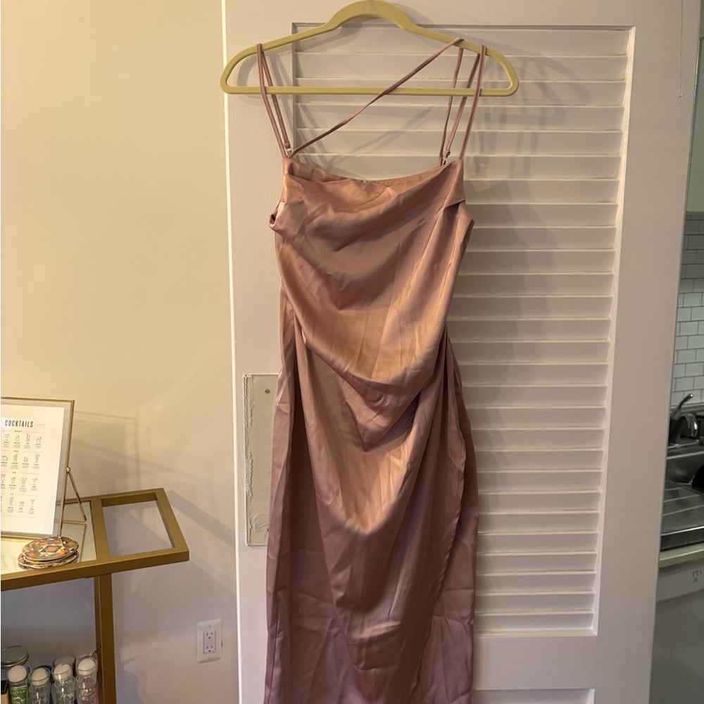 Elegant Pink Satin Dress